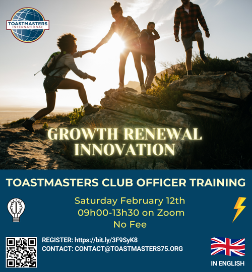 Division A Toastmasters 75 English Club Officer Training