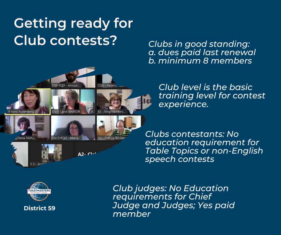 Getting ready forDistrict 59 Club contests